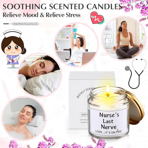 MTLEE Nurse Appreciation Gift 8 Pcs Lavender Scented Candles 3.5 oz White Edition