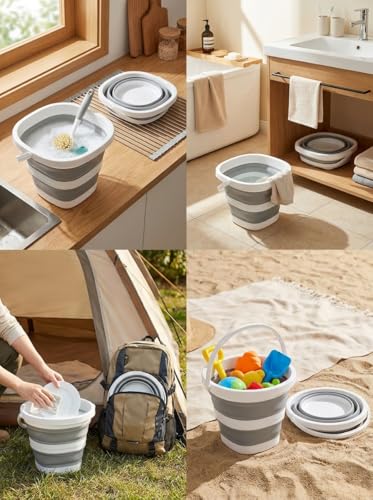 5L Collapsible Water Bucket with Handle - Leak-Proof & Portable for Camping, Gardening, and Outdoor Use