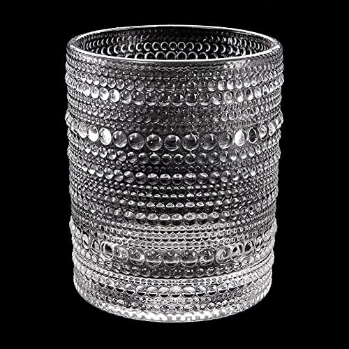 Set of 6 Vintage Hobnail Drinking Glasses, 12 oz Embossed Glass Tumblers