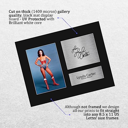 Lynda Carter Signed Autograph Photo Print with Black Matt Display