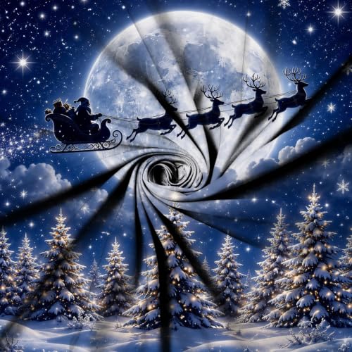 Canessioa Blue Winter Christmas Shower Curtain 72x72 inch Bathroom Decor