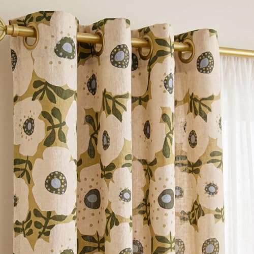 Vintage Linen Semi-Blackout Curtains - 2 Panels, 65"x79"