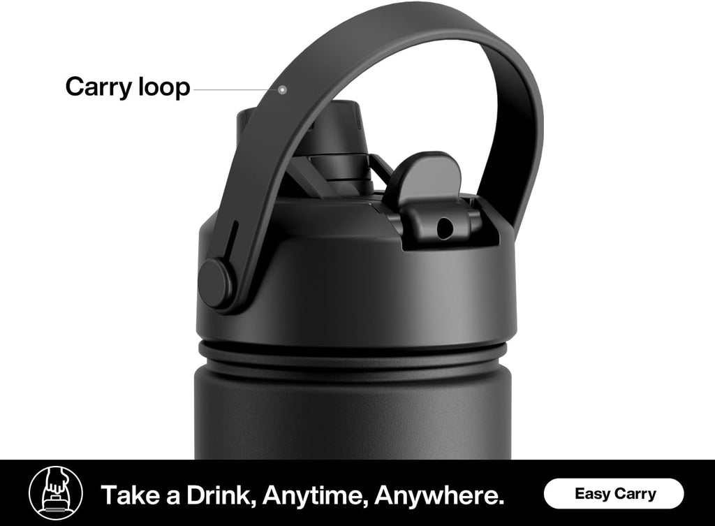 POWCAN 26 oz Insulated Water Bottle - 2-in-1 Straw & Spout Lid, Leak-Proof, Fits Car Cup Holder