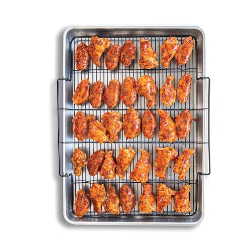 Nordic Ware Extra Large Oven Crisping Baking Tray, with Rack, Silver