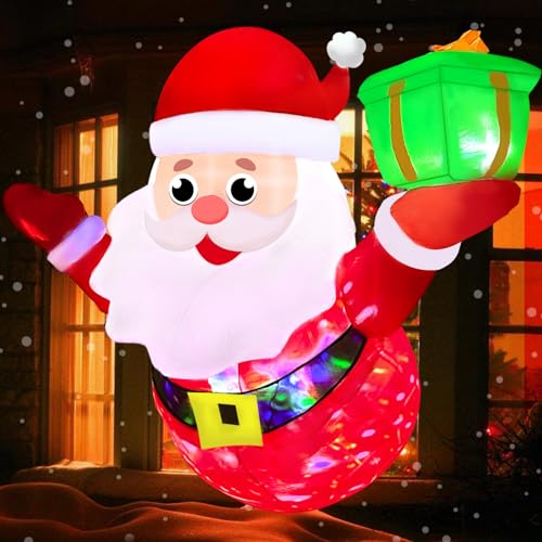 4ft Christmas Inflatable Santa Claus with LED Lights – Outdoor Window Breakout Decor