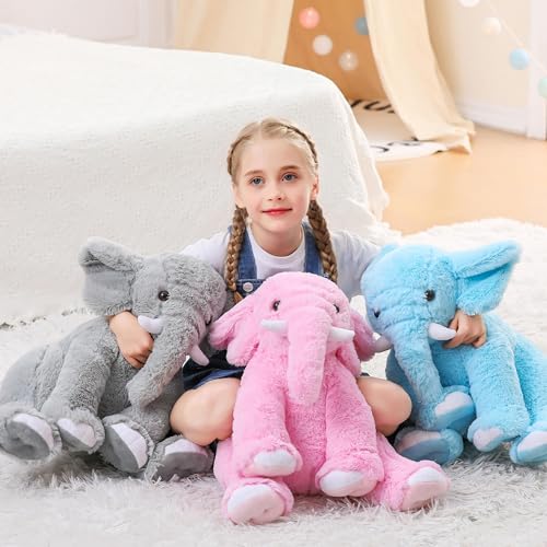 5 lb Weighted Elephant Stuffed Animal, 16-Inch Soft Plush Pillow