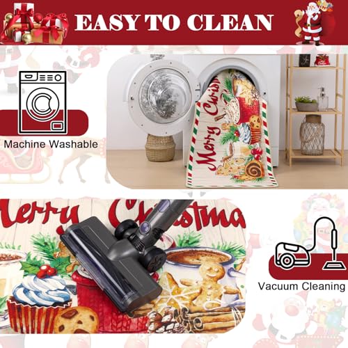 Topotdor Winter Gingerbread Kitchen Mat Set of 3 — 20x32/20x47/20x59 inches