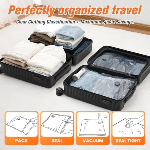 Vacuum Storage Bags with Cordless Pump 15 Pack Space Saver for Travel