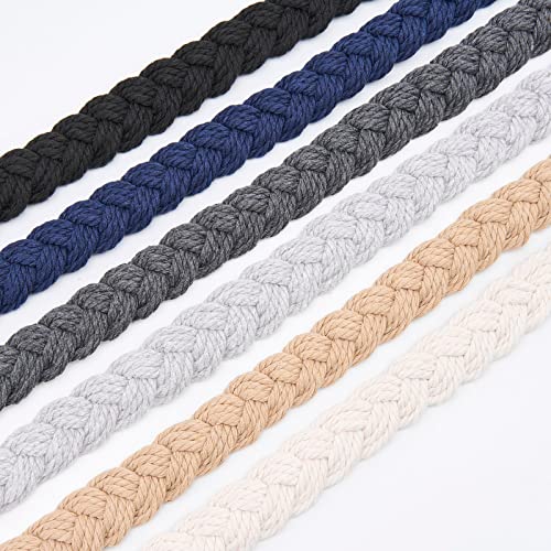 2 Pack Natural Cotton Rope Curtain Tiebacks, Boho Hand-Woven Drape Holdbacks