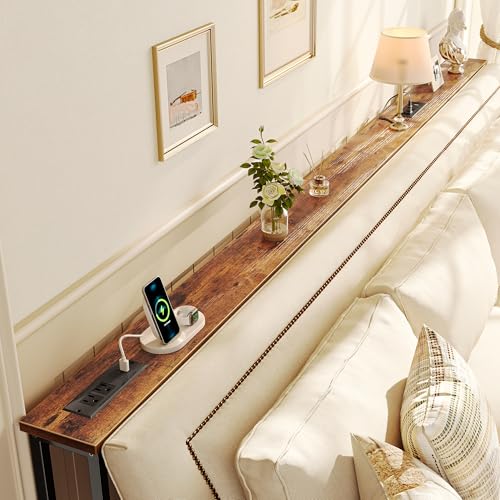 102-Inch Extra Long Narrow Console Table with Power Outlets & USB-C