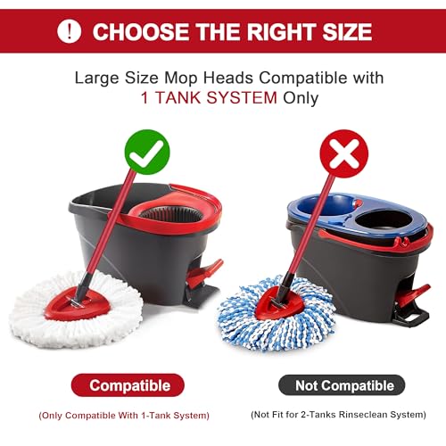 Microfiber Spin Mop Replacement Heads - 3 Pack Washable Mop Refills