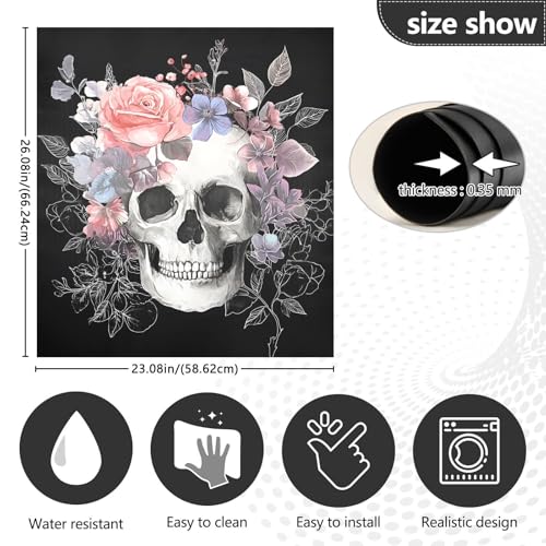BOENLE Halloween Skull Dishwasher Magnet Cover 23 x 26 in Decorative Vinyl Panel