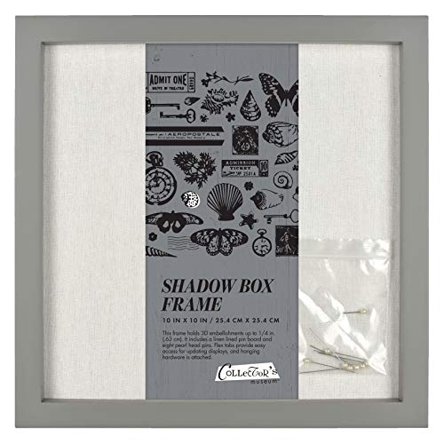 MCS Linen Lined Shadow Box Frame, 10x10, Gray