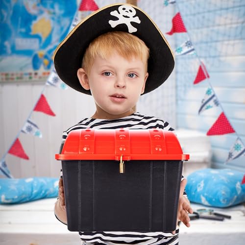 Treasure Chest Storage Box for Kids with Functional Metal Lock and Keys