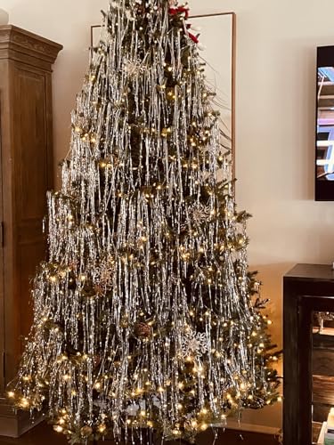 5000 Strands Silver Christmas Tree Icicles Tinsel - 19.7" Foil Garland