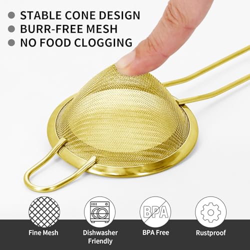 Eispap Gold Cocktail Strainer Set - Hawthorne, Julep & Fine Mesh Bar Tools