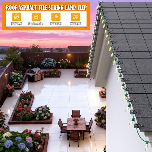 Outdoor Christmas Light Hooks - Weatherproof Gutter Clips, 50 Pack