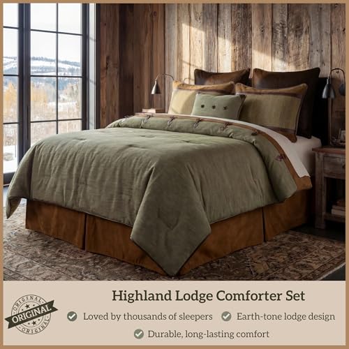 Rustic Queen Comforter Set with Bed Skirt & Accent Pillow
