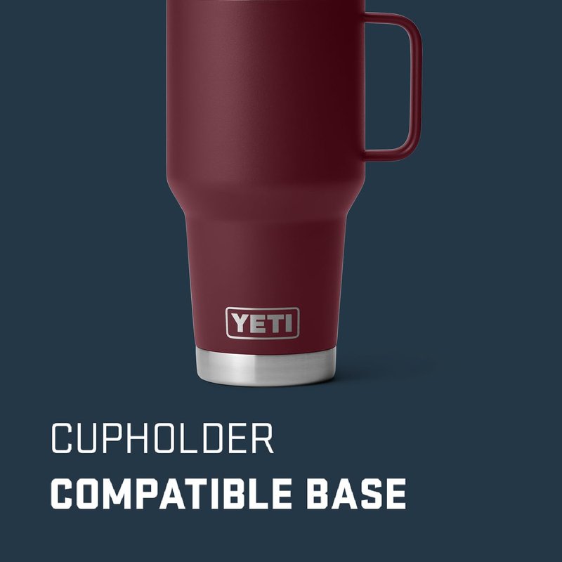 YETI Rambler 30 oz Travel Mug, Stainless Steel, Vacuum Insulated with Stronghold Lid, Wild Vine Red