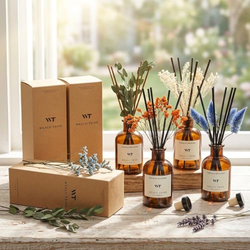 Eucalyptus & Lavender Flower Reed Diffuser Set with Essential Oils (4 oz)