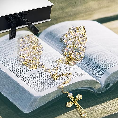 Crystal Wedding Lasso with Unity Cross and Heart Presentation Box