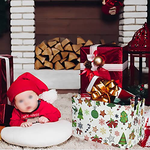 CLOCOR Gift Basket Rectangular Christmas Storage Box with Handles – Waterproof Linen & Canvas Toy Organizer