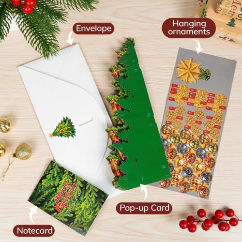 AIMEEOI 13-Inch Pop-Up Christmas Tree Holiday Card - Festive 3D Christmas Tree