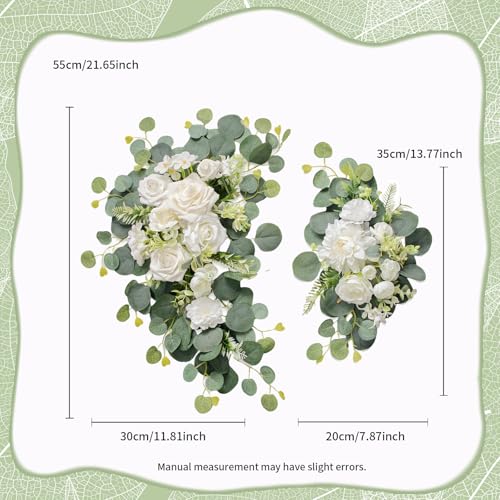 Artificial Wedding Welcome Sign Flower Swags, Set of 2 Silk Floral Decor