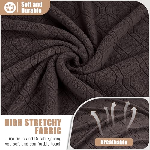 Stretch Recliner Loveseat Cover with Center Console - Chocolate