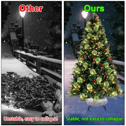 Foldable Heavy-Duty Christmas Tree Stand with Water Weight Base for 4-7ft Trees