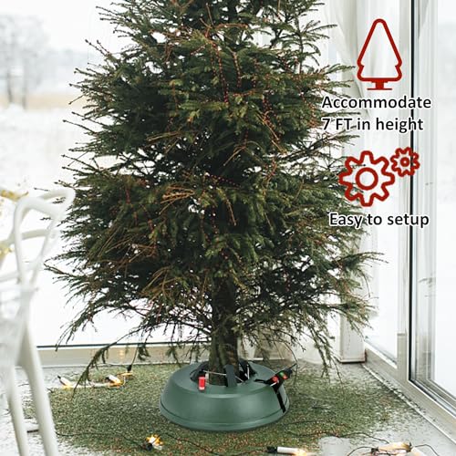 Blissun Large Christmas Tree Stand with Water Reservoir & Clamp - Fits 7ft Real Trees