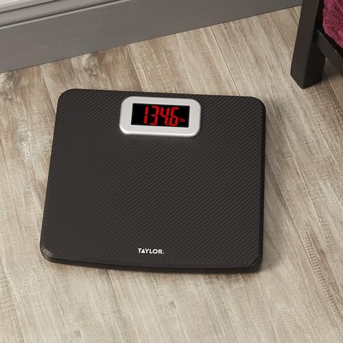 Digital Bathroom Scale, 440 lb Capacity, Carbon Fiber Anti-Slip Platform