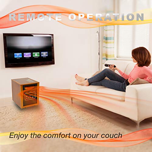 Portable Space Heater 1500W Cherry Infrared Quartz Dual Heating System