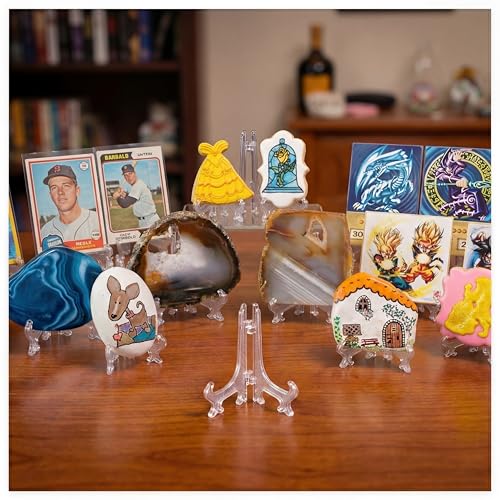 3-Inch Clear Plastic Easel Stands for Pictures, Plates, and Cards - 12 Pack