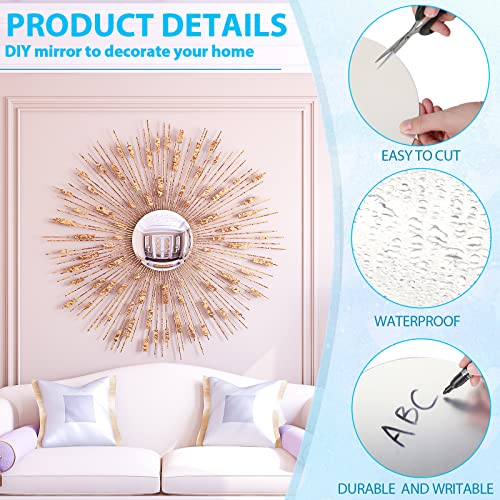 24-Piece 8-Inch Acrylic Round Mirror Set for Wall Decor and Table Centerpieces