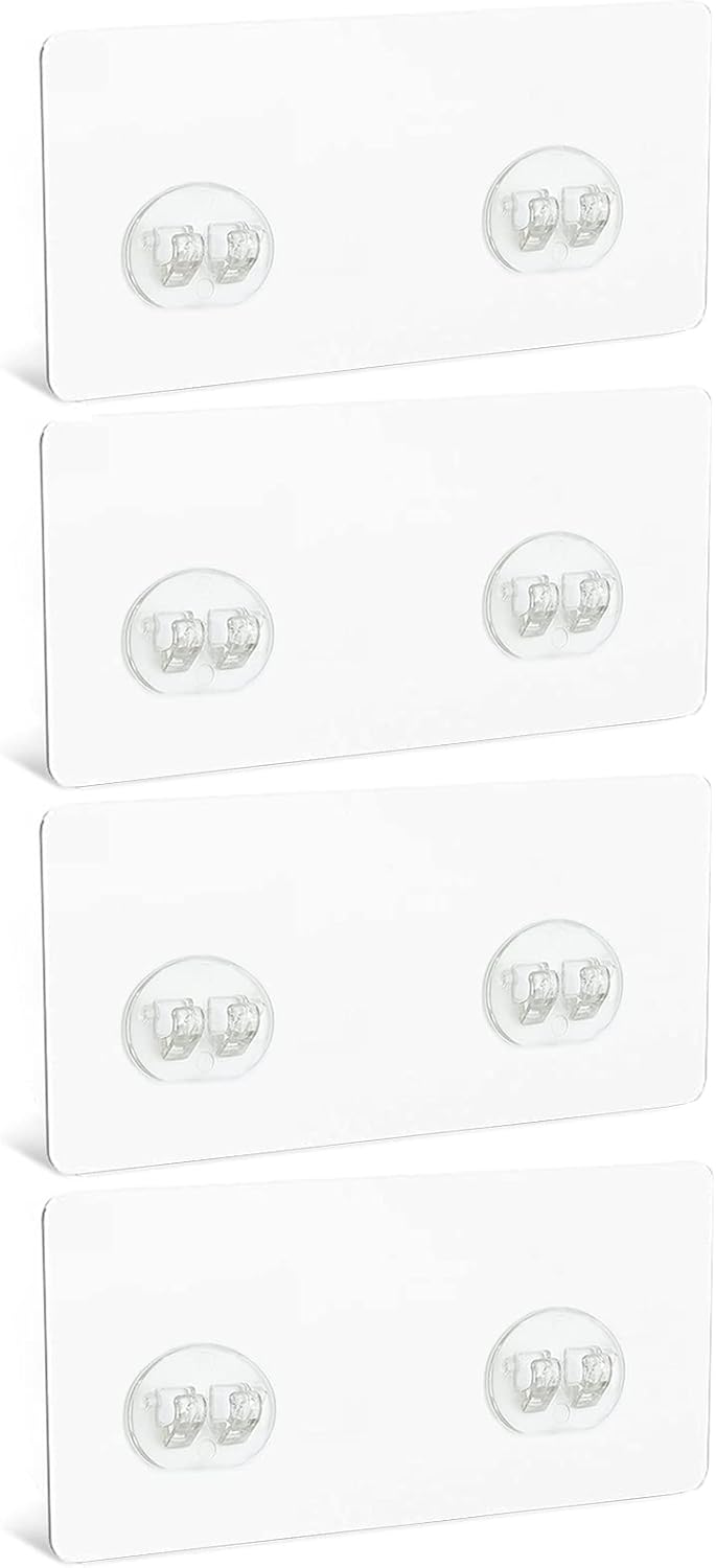 Skiennix Shower Caddy Hooks - 4PCS Adhesive Replacement for Corner Bathroom Rack | No Drilling, Strong Hold