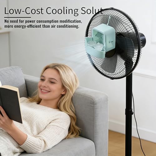Portable Fan Cooling Attachment Ice Box Cooler with Hook for Home and Patio
