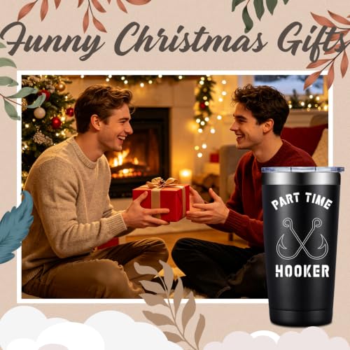 Fishing Tumbler Cup 20 oz with Funny Saying - Black Fishing Lovers Variation