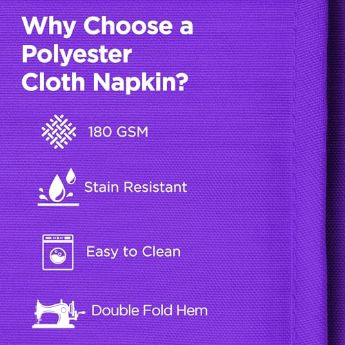 Purple 50-Count 20x20 In Polyester Cloth Napkins - Leading Linens, Variation Purple/50