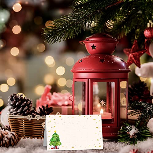 Christmas Table Place Cards, Xmas Blank Seating Card for Table, 25