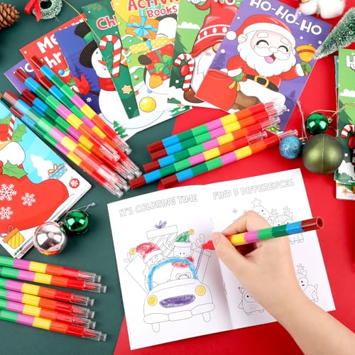 Christmas Mini Activity Books for Kids 24 Pack - Fun Holiday Games & Puzzles