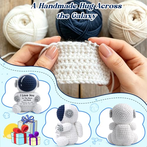 Handmade Crochet Astronaut Figurine Romantic Anniversary Gift for Couples
