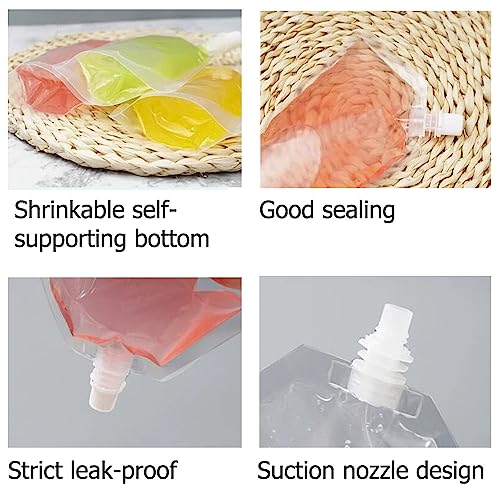 SKYPRO 100ml Reusable Drinking Flask - 3oz Transparent, Leak-Proof, Heat & Cold Resistant with Funnel (Set of 10)