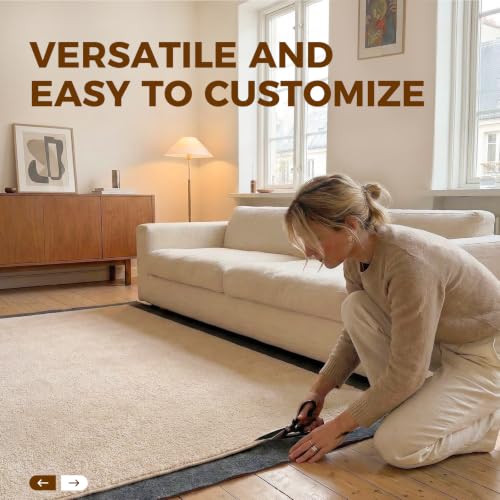 5x7 Ft Non-Slip Rug Pad, 1/4" Thick Felt and Natural Rubber Gripper