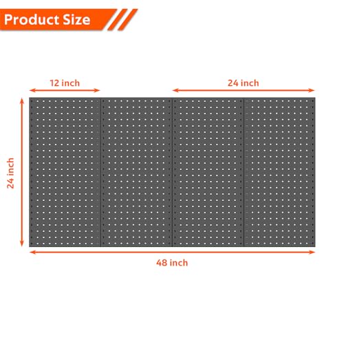 4 Pcs Metal Pegboard Wall Panels for Garage Tool Storage System