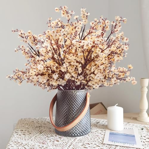 Champagne Baby's Breath Artificial Flowers - Pack of 5 for Home Decor
