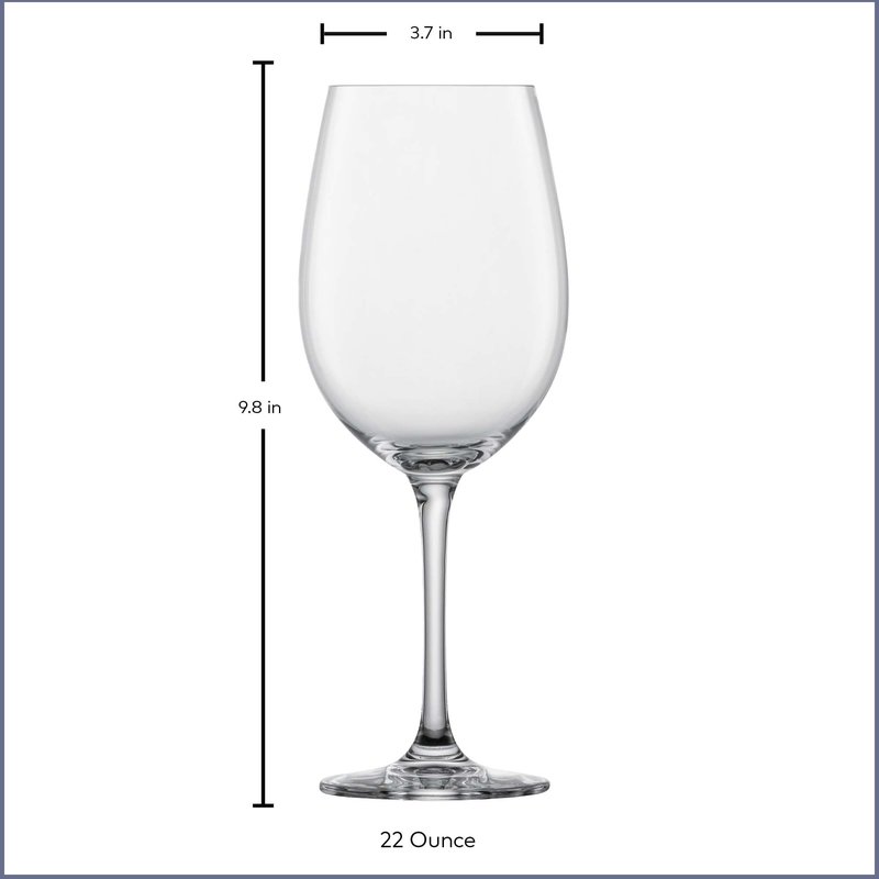SCHOTT ZWIESEL Classico Bordeaux Red Wine Glass (Set of 6), Bordeaux Glasses for Red Wine, Dishwasher-Safe Tritan Crystal Glasses, Made in Germany (22 Ounce)