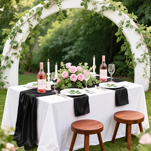 80-Pack Black Satin Napkins, 17x17 Inch Soft Silky Cloth Table Napkins