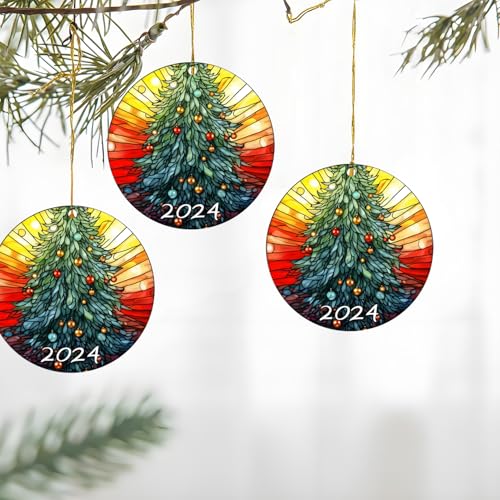 VERLIAN Christmas Tree 2024 Hanging Ornament - Tree 1, Acrylic, 3.15 Inch, Festive Holiday Decor