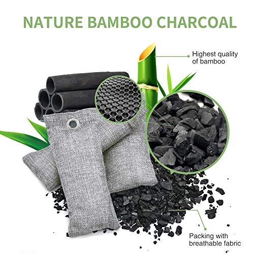 Bamboo Charcoal Air Purifying Bag 6 Pack Natural Shoe Deodorizer